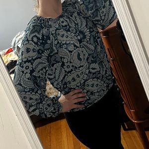 LOFT long sleeve floral blouse